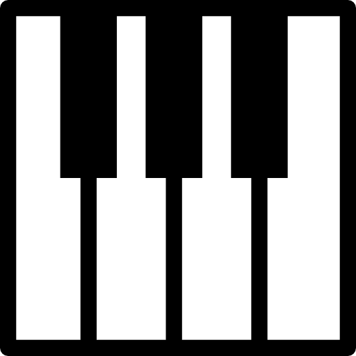 Piano keyboard keys silhouette
